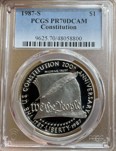 1987-S Constitution dollar commémoratif en argent - PCGS PR 70 DCAM - Photo 1/2