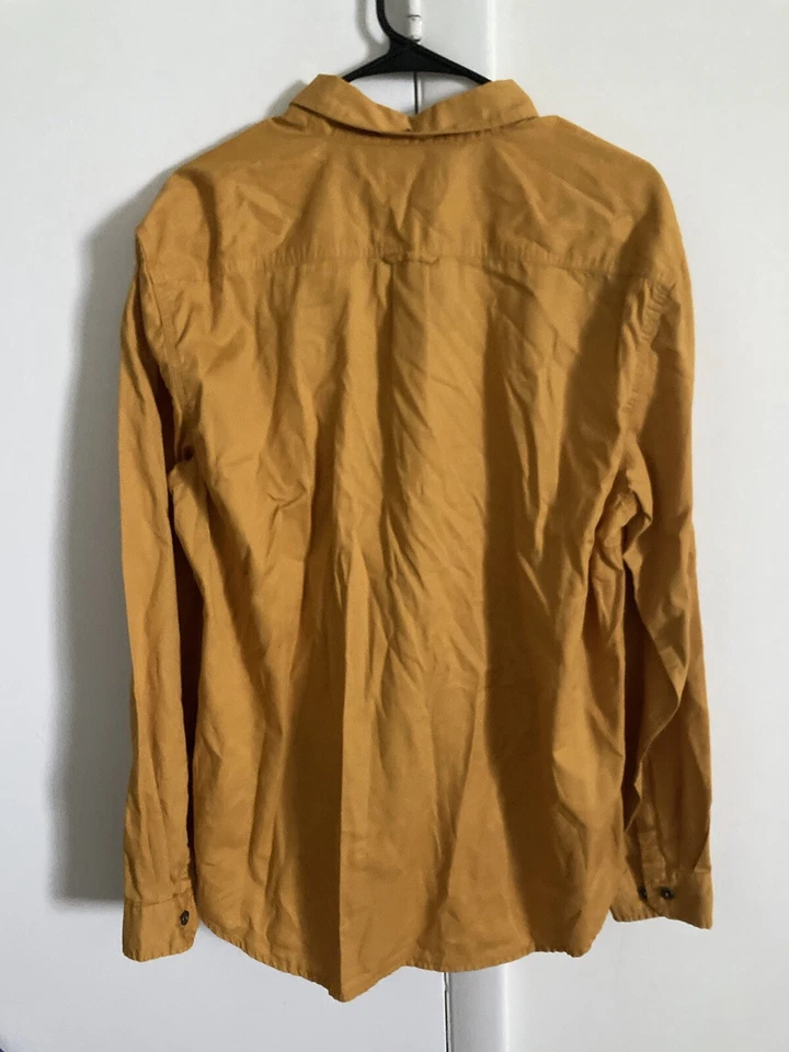 Camisa para hombre Territory Ahead talla L algodón manga larga abotonada amarilla Foto 3 de 4