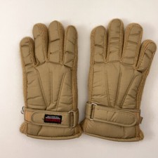 Retro Beige Tan Winter Gloves Thermolite insulated nylon knit combo