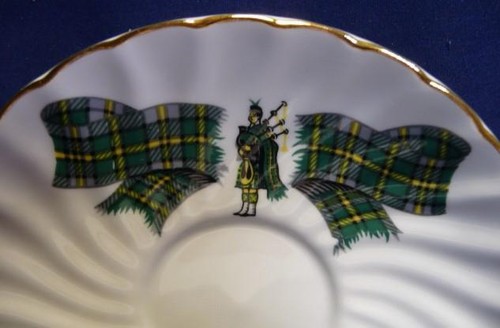 ROYAL STUART ENGLAND CUP&SAUCER FINE BONE CHINA CAPE BRETON ISLAND GOLD TRIM - Picture 3 of 7