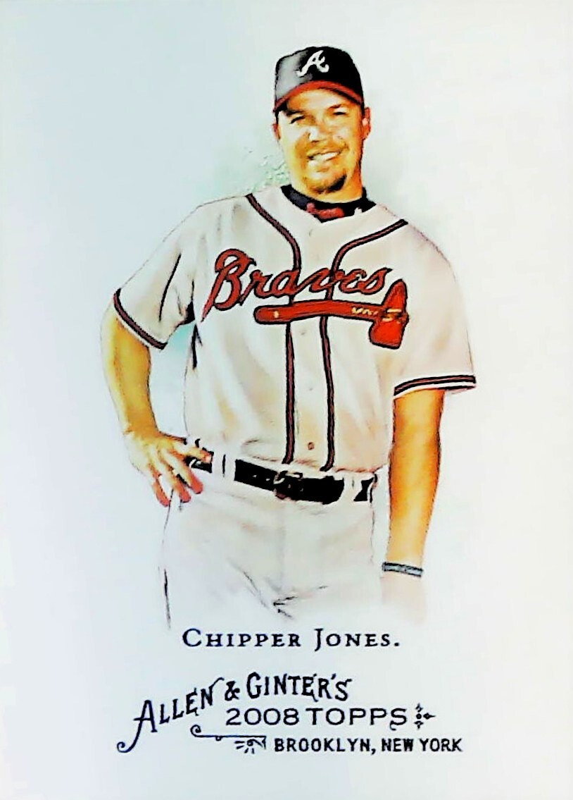 2008 TOPPS ALLEN & GINTER #175 CHIPPER JONES ATLANTA BRAVES