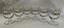 LOT 6 VERRES RICARD BALLON 17 CL , LOGO CARRE sans trait doseur