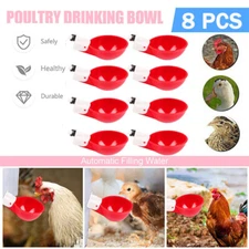 8 PCS Automatic Waterer Poultry Chicken Water Cup Feeder Drinker Drinking Bowl