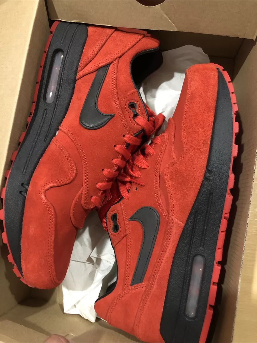 Red suede sales air max