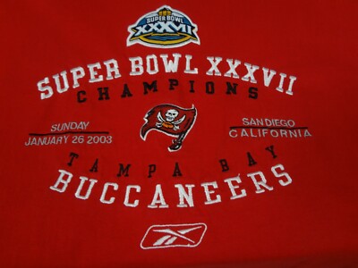 VINTAGE REEBOK EMBROIDERED SUPER BOWL XXXVII CHAMPS 2003 RED