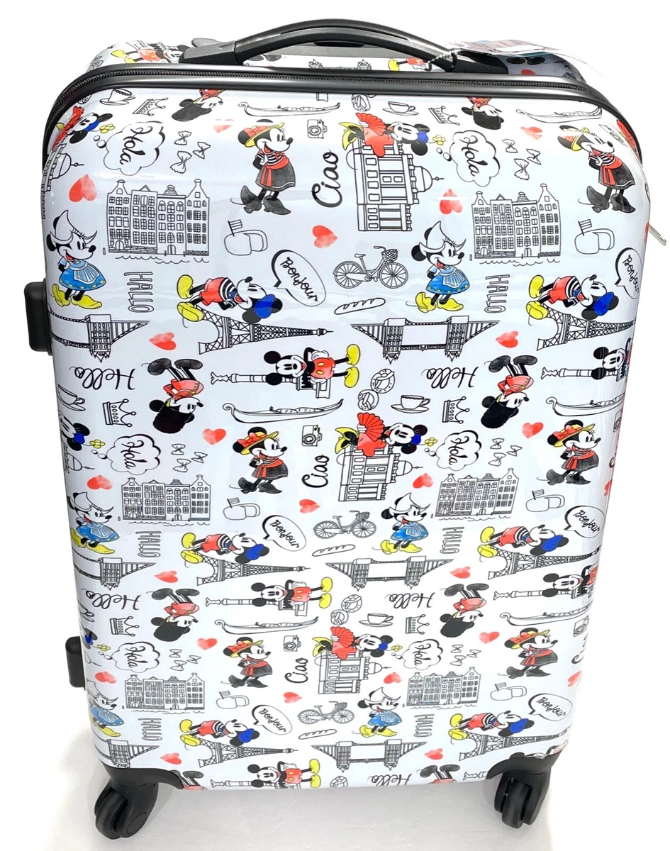 Disney Minnie Mickey Mouse Hardshell Luggage Carry On Spinner 25