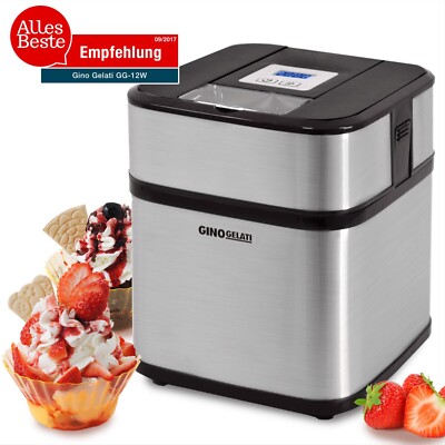 Eismaschine Eisbereiter Ice Cream Maker Speiseeismaschine Edelstahl Timer Joghur