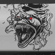 Growling Pitbull Ripped Tearing Bed Vehicle Graphic Decal Side Tailgate Hood Car