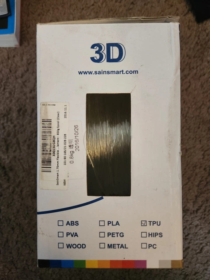 SainSmart TPU Filament 1.75mm, 800g, Clear - Image 2 of 2