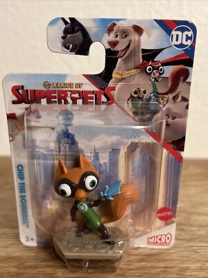 SUPERPETS CHIP THE SQUIRREL MATTEL PLASTIC FIGURE DC COMICS TOY (BRAND NEW)
