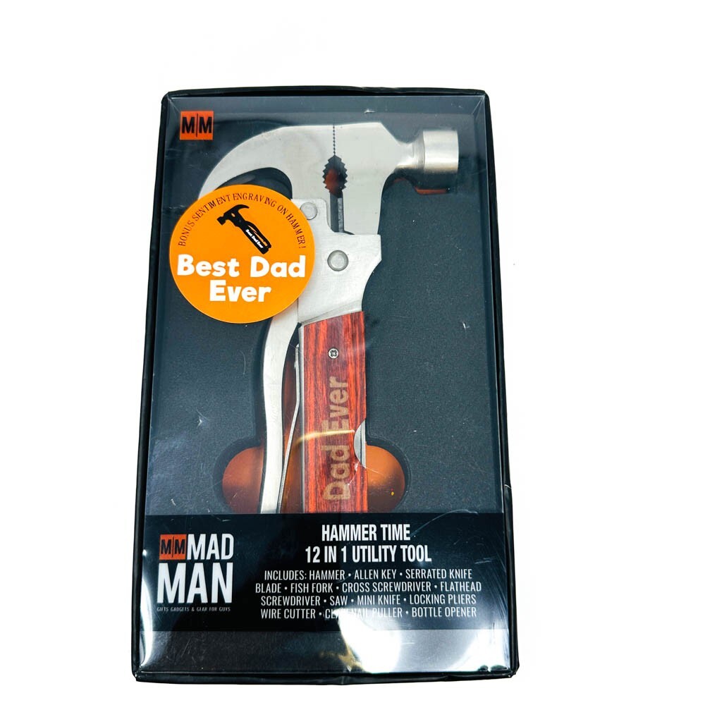 Mad Man 31863 Best Dad Ever Multi Functional Rosewood Hammer Knife