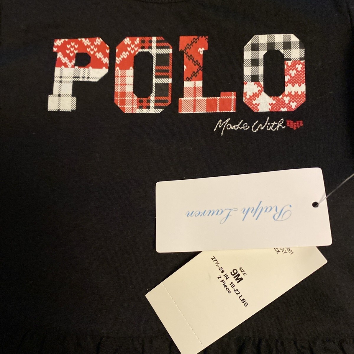 Girls NWT Polo Ralph Lauren Pants Set Peplum Shirt 2 Pc Free Bow 9 