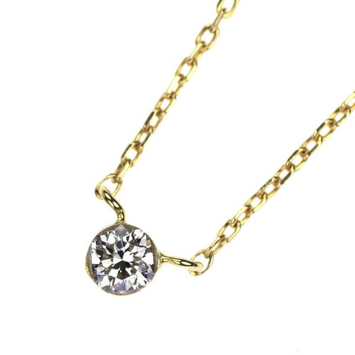 Archer K18YG diamond pendant necklace - Auth free shipping from Japan- Auth SELB