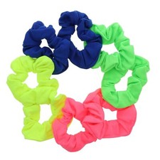 Set of 8 Neon Color Solid Scrunchies Hair Scrunchy