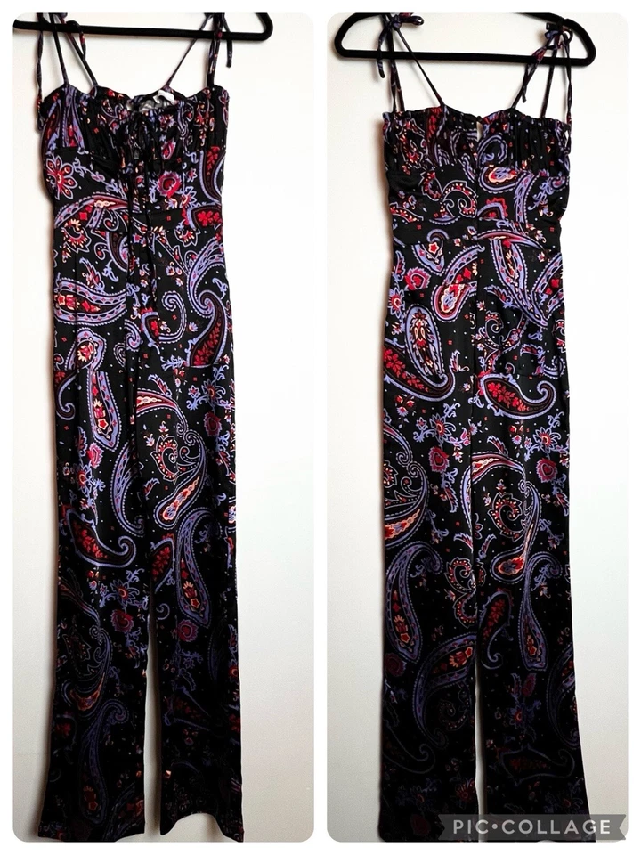 Mono Danielle Bernstein Negro Púrpura Rosa Paisley Talla 0 Foto 2 de 4