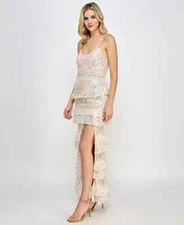 Say Yes Juniors All Over Sequin Tiere White, Iridescent 5 1