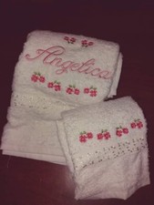 Coppia di Asciugamani Personalizzate - nome colore e disegno a scelta 