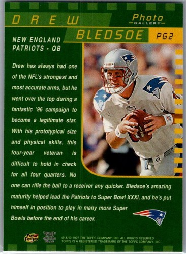 1997 Topps Gallery #PG2 Drew Bledsoe Photo Gallery - Picture 2 of 2
