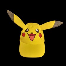 Pokemon Pikachu 3D Cosplay with Ears Yellow Embroidered Baseball Cap Youth OSFM