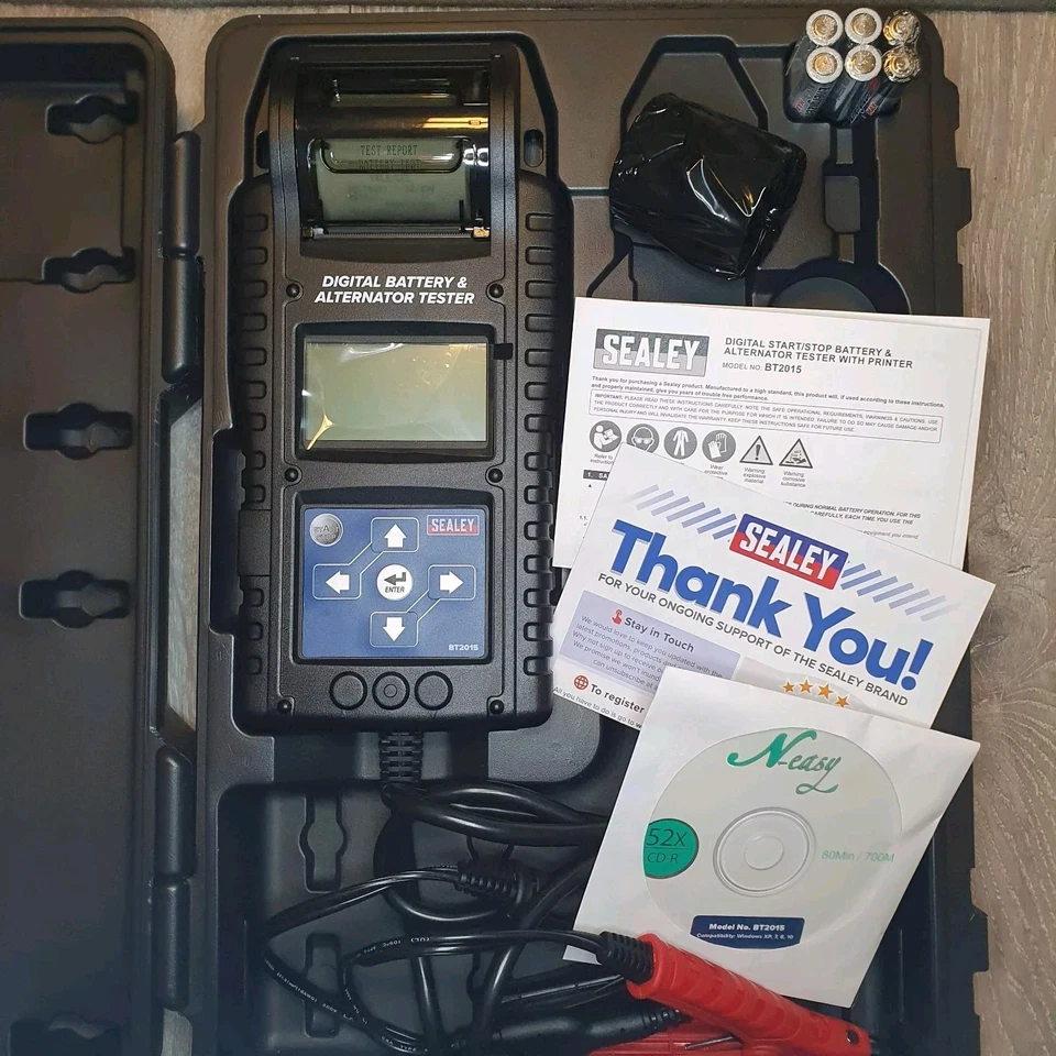 Sealey BT2015 Digital Battery & Alternator Tester 6V/12V/24V with Printer - Image 2 of 4