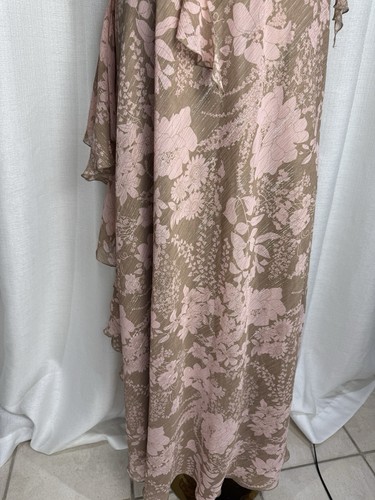 Mr K Champagne & Dusty Pink Chiffon Fully Lined Cocktail Formal Dress Size 10 - Picture 14 of 21