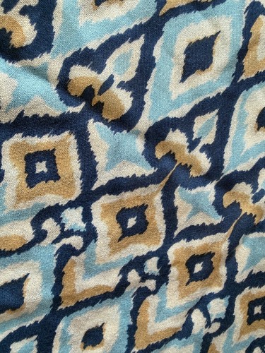 J.McLaughlin Neu Schilf Schal Navy/Beige/Hellblau Ikat Wolle Leicht - Bild 13 von 13