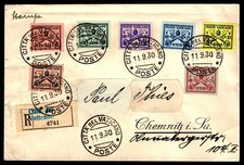Letter post registered letter Vatica 1930 from Michel 1-13 genuine used