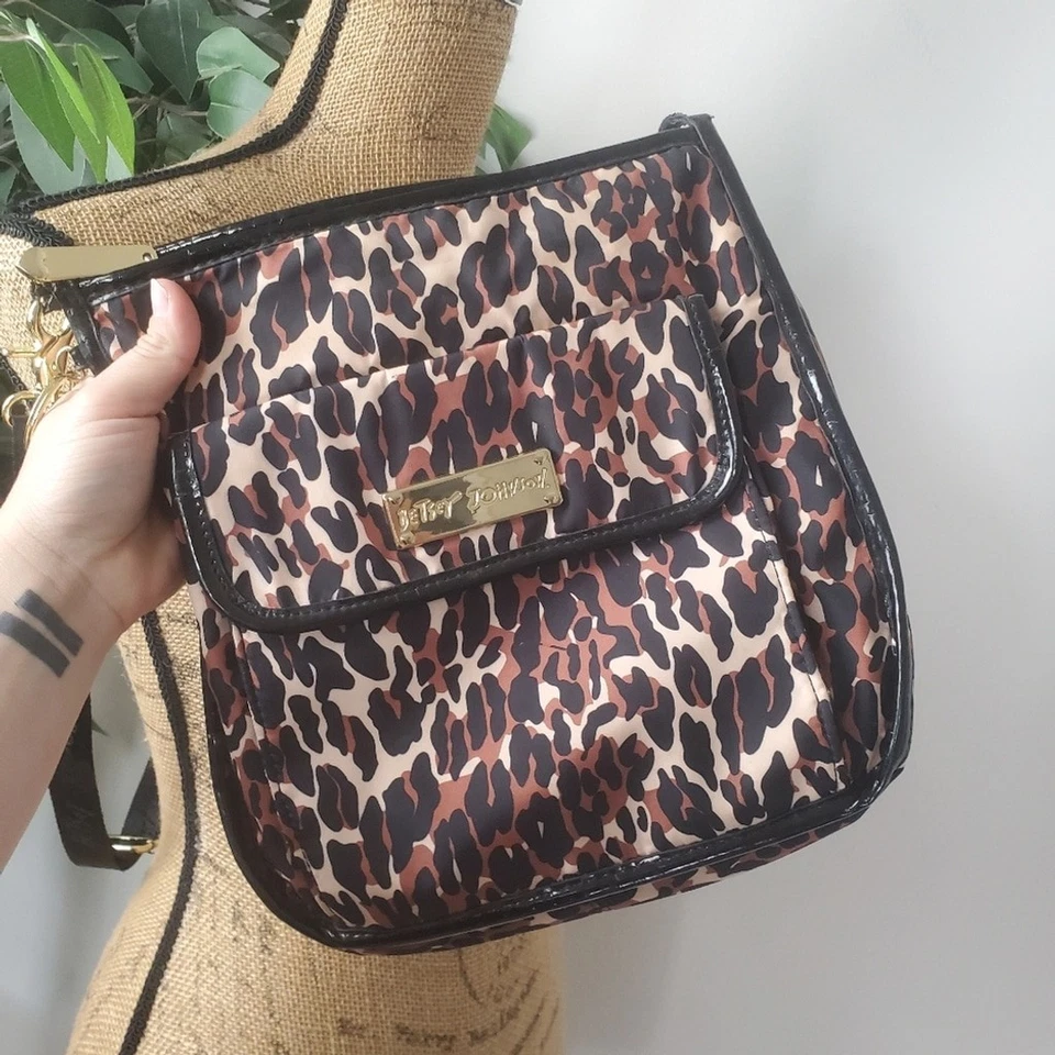 Bolso Bandolera BETSY JOHNSON Color Marrón/Negro, Estampado Animal Leopardo Foto 3 de 4