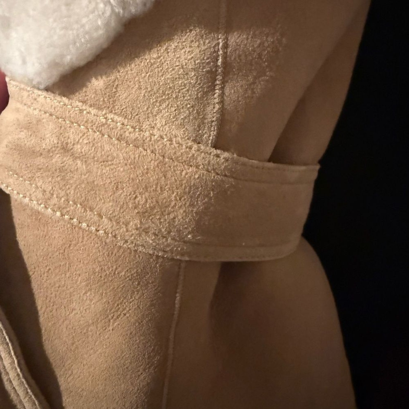 NWT Massimo Dutti Women's Tan Shearling Coat $600 retail image 7