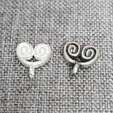 10pcs of 925 Silver Spiral Charm 2-Sided Swirl Pendant for Bracelet Necklace