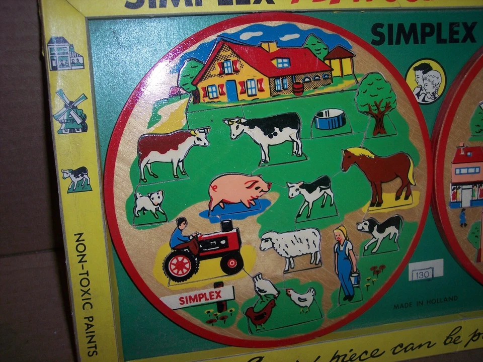 Vintage Simplex Wooden Puzzle made in Holland plywood WITH original packaging - Image 3 of 4