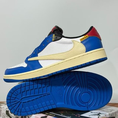 Size 10 - Jordan 1 Retro x Fragment Design x Travis Scott Low Blue