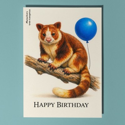 Animal Hugs Matschie's Tree-Kangaroo: Higher Hopes Geburtstagskarte personalisiert