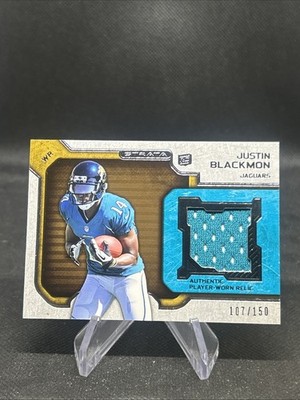 2012 Topps Strata Jersey /150 Relic RC Justin Blackmon #RR-JB Jersey Patch Card
