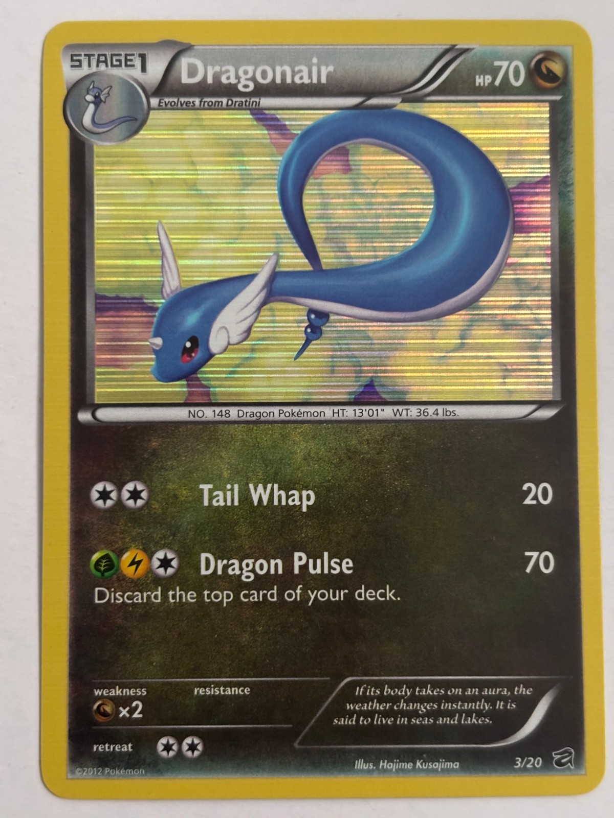 Dragonair 3/20 Dragon Vault HOLO promo Pokemon card LP/NM