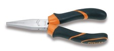 Image of Beta Tools Long Flat Knurled Nose Pliers Bi-Material Handles 160mm