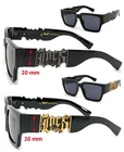 Men’s Locs Gangster Thick Flat Top Sunglasses Metal Locs Logo Frame Cate.3 Lens