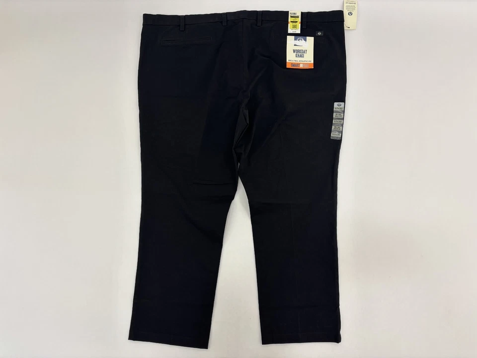 Dockers Workday Khakis Athletic Fit Mens Pants Black Twill Tapered Leg 52x30 NWT - Image 2 of 4