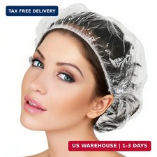 100PK 50cm/20in Large Disposable Shower Caps Waterproof Hair Bath Caps for Women