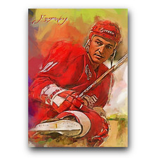 Sergei Fedorov #8 Art Card Limited 39/50 Edward Vela Signed (Detroit Red Wings)