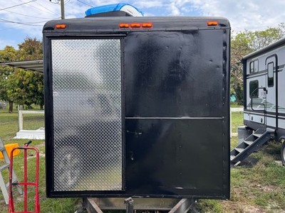 Used 12x7 Enclosed Concession Food Vending BBQ Porch Trailer * MUST SEE *