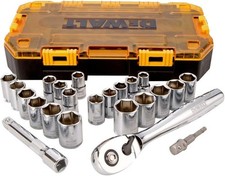 Stanley Tools Socket Set STADW73813 1/2 In Drive Tough Yellow/Black 23 Piece New