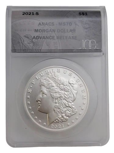 2021 $1 ANACS MS70 Morgan Dollar Advance Release Silver Coin San Francisco Mint