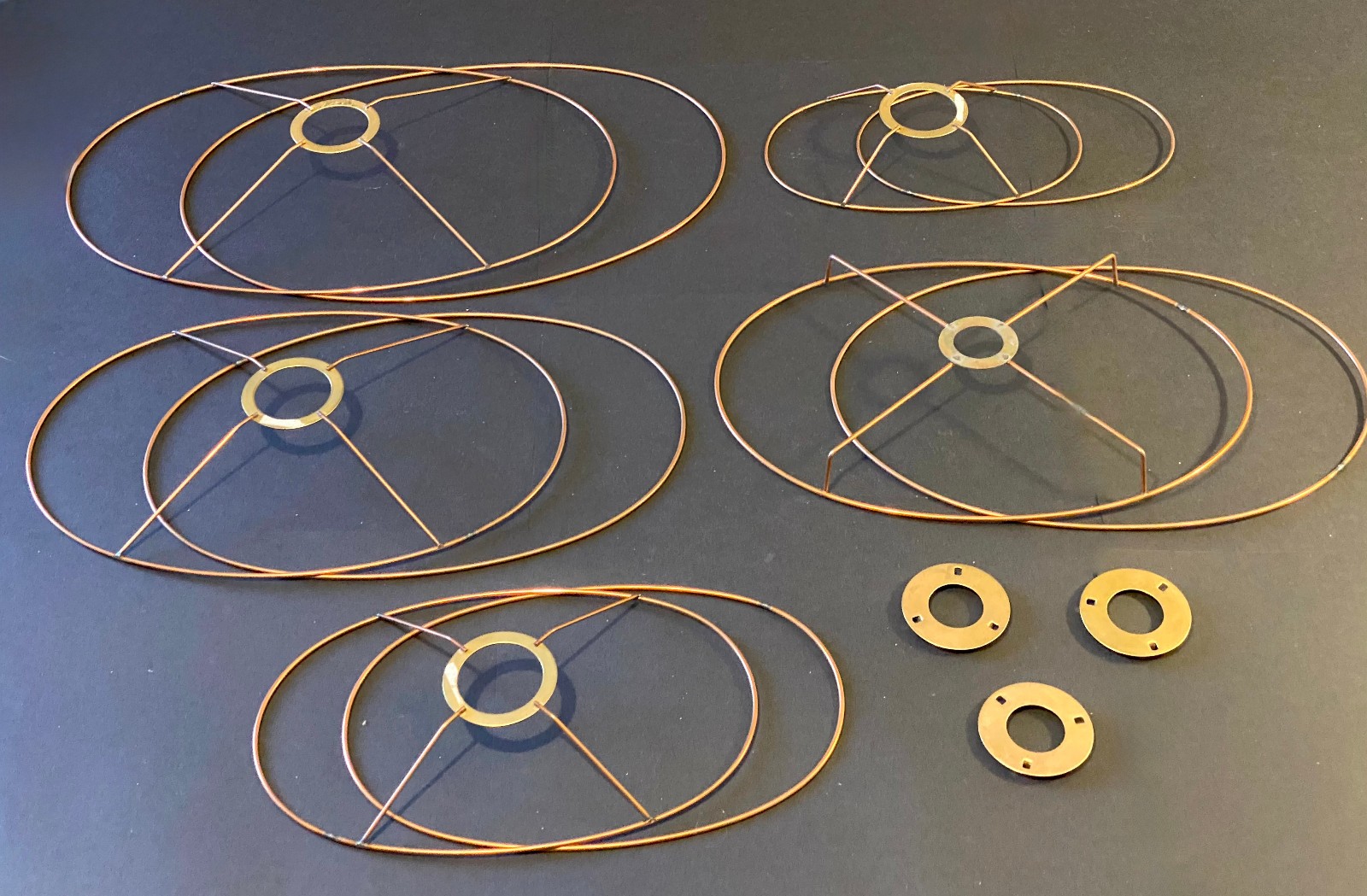 Armatures abat-jour fil cuivré carcasses de lampes ovales lot de 10