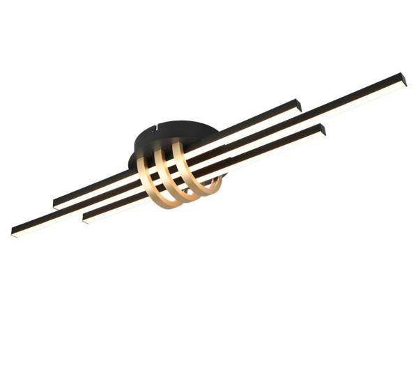 Trio Leuchten Led Deckenleuchte Cinto 25W Schwarz, Gold Deckenlampen &-image