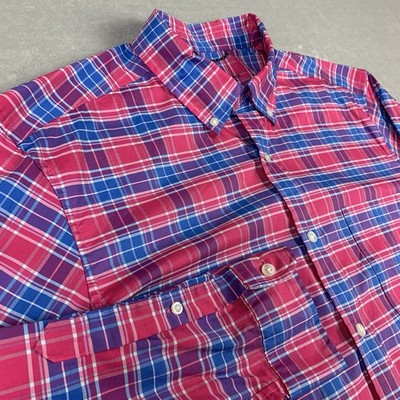 Vineyard Vines On The Go Performance Shirt Mens Large Colorful Plaid Long Sleeve