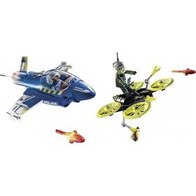 PLAYMOBIL 70780 City Action Police Jet with Drone 44 Pc Toy Playset