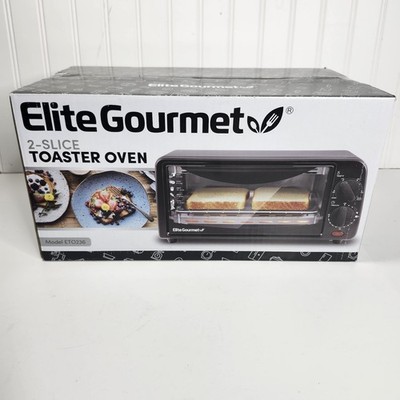 ETO236 Personal Compact 2 Slice Countertop Toaster Oven with 15 Minute Timer New