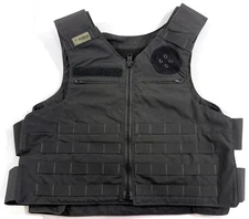 XL P.B. GUARDIAN BODY ARMOR CARRIER NO INSERTS OUTER VEST BLACK 52R / 54L