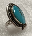 Signed MA Native American Sterling Silver & Turquoise Ring - Size 7.5 — photo 3